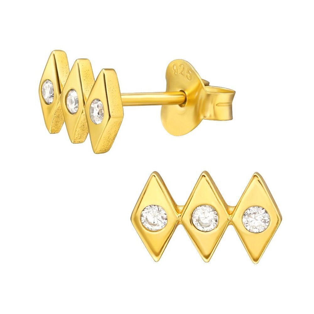 14k Gold Vermeil Geometric Earrings with Dazzling Gemstones